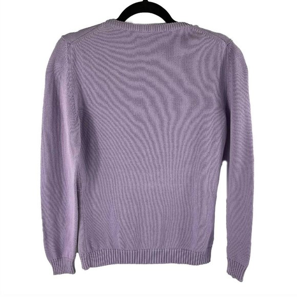 Mary Katrantzou - Crystal Flower Knit Sweater Top - Lilac, Purple, Grey - S - Picture 2 of 13